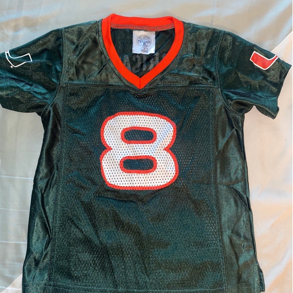 Hurricanes Football Jersey Rivalry Threads Size 4T Kids Green Orange